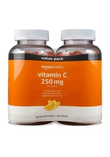 Amazon Basics - Vitamin C, 250 mg Gummies, Orange, 300 Count (2 Packs of 150), 2