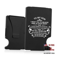 To My Son Gifts,Minimalist Personalized Engraved Metal Wallet,Slim I Want You