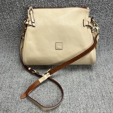 Dooney Bourke Medium Zip Crossbody Florentine Leather Bone Retired READ