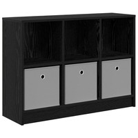 Sideboard Schwarz Eichenoptik Kommode Wohnzimmer 88,5X27,5X63,5 Cm