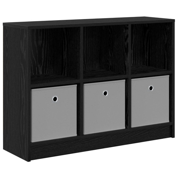 Sideboard Schwarz Eichenoptik Kommode Wohnzimmer 88,5X27,5X63,5 Cm-image