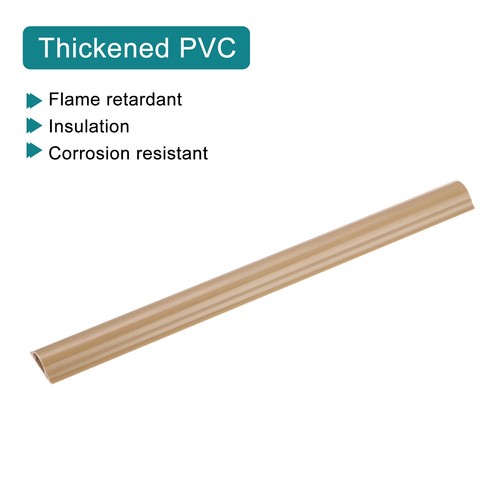 2pcs Cord Cover Floor 13inx1.4inx0.4in Floor Wire Hider Cable Protector Brown - Photo 6/7