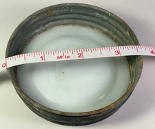 RARE LARGE BALL JAR PORCELAIN LEAD SEAL LID WHITE 3.5" INCH SCREW TOP 1920S USA