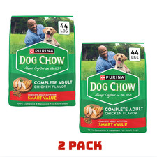 (2 pack) Purina Dog Chow Complete, Dry Dog Food for Adult Dogs, Chicken, 44 lb 0.59 per pound