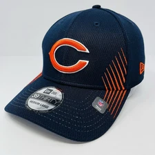 New Era 39THIRTY NFL Chicago Bears Blue Slash Spikes Hat Cap Men Size M/L