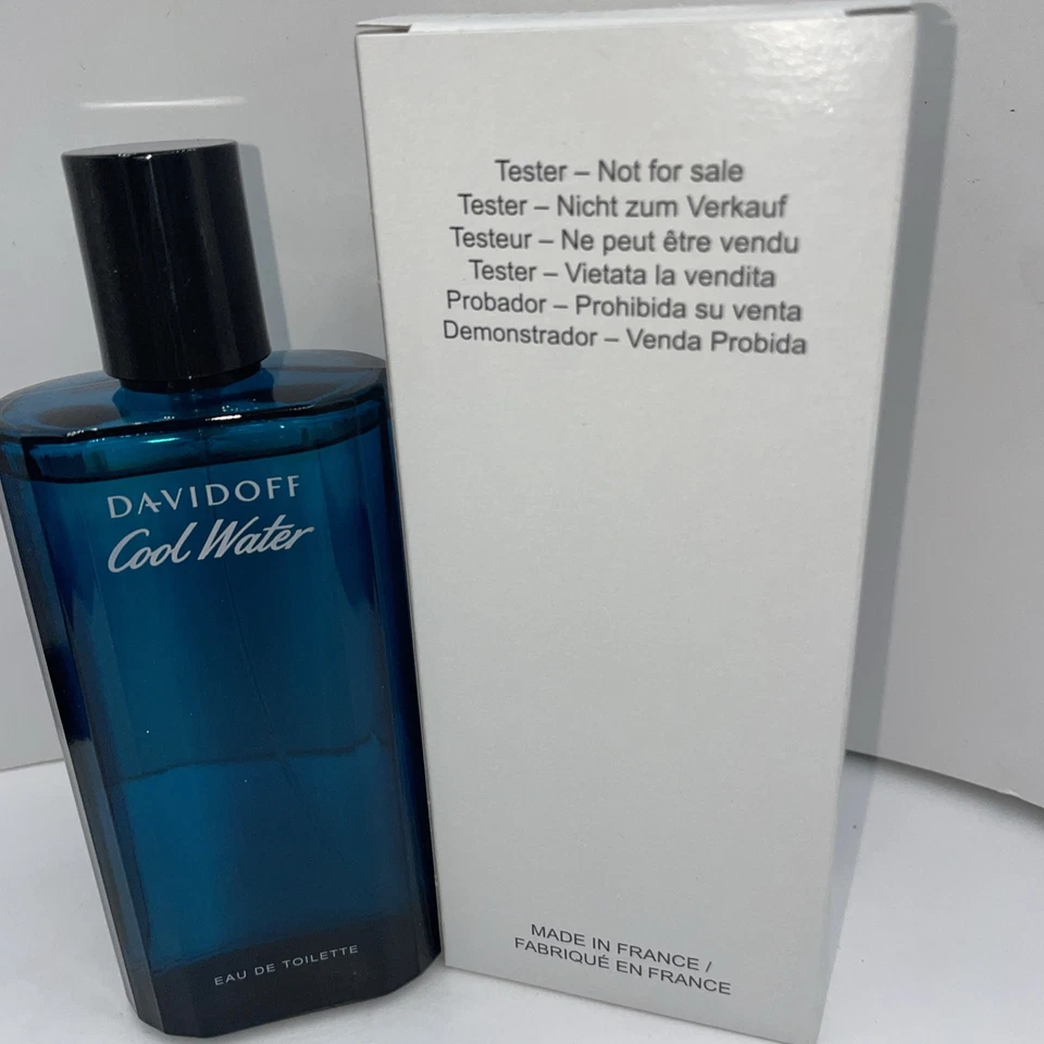 Cool Water Cologne de Davidoff 4,2 OZ/125 ml EDT spray (probador) para hombres NUEVO Foto 4 de 4