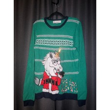 Ugly Christmas Sweater Xmas Size Medium Unicorn