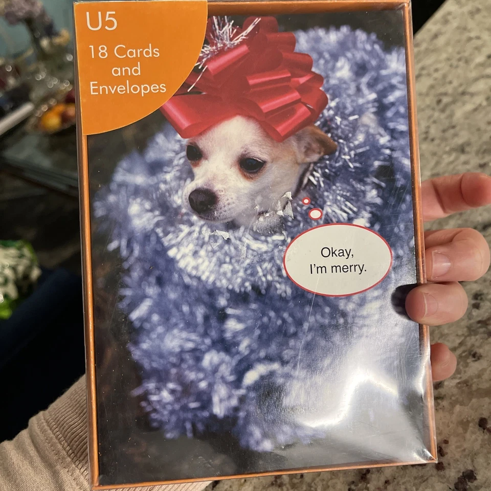 Tarjetas de Navidad Jolly Holiday 18 oropel Chihuahua cachorro perro tarjetas humorísticas Foto 3 de 4