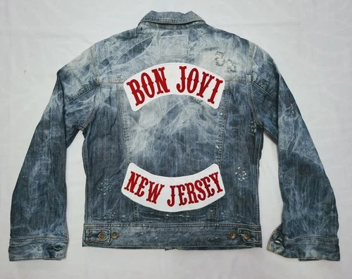 Bon Jovi, Energie Patched Battle Denim Mens Jacket Size M image 4