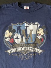 Vtg Mickey Unlimited Shirt Men Large Navy Disney International Florida USA 90s