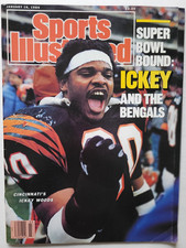 1989 NEWSSTAND ICKEY WOODS CINCINNATI BENGAL SUPER BOWL BOUND SPORTS ILLUSTRATED