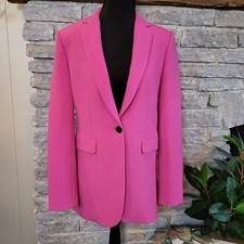 Zara Oversized Pink Single Breasted Blazer Jacket Womens XS NEW Career Business