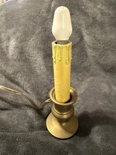 Brass Electric Drip Lighted Window Candle Sticks Vintage, Holiday Decor