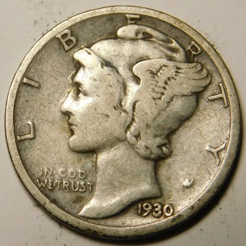1930 S Mercury Dime VG - F   "Actual Coin Pictured - Not Cleaned"