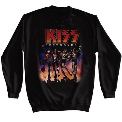 KISS Rock Band Mens Sweatshirt DESTROYER ALBUM COVER New Licensed Black Merch