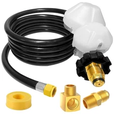 12FT F273684 Propane Hose with 2-Stage Regulator, POL Fitting, 3/8in MP x 3/8...