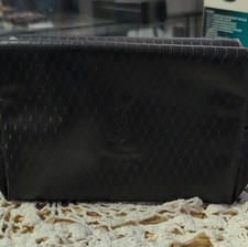 Yves Saint Laurent Black Faux Leather Makeup Bag with Zipper
