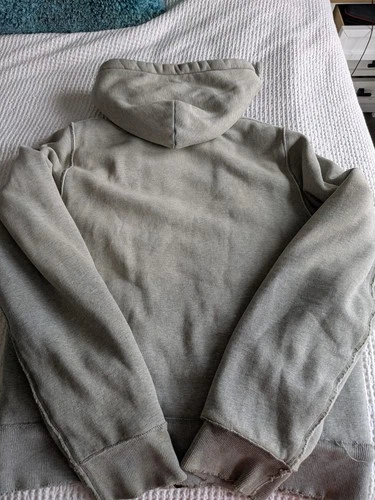 Y2K Abercrombie & Fitch Wolf Jaw Jacket Fur Lined XL Worn Thrashed Hoodie Gray image 7