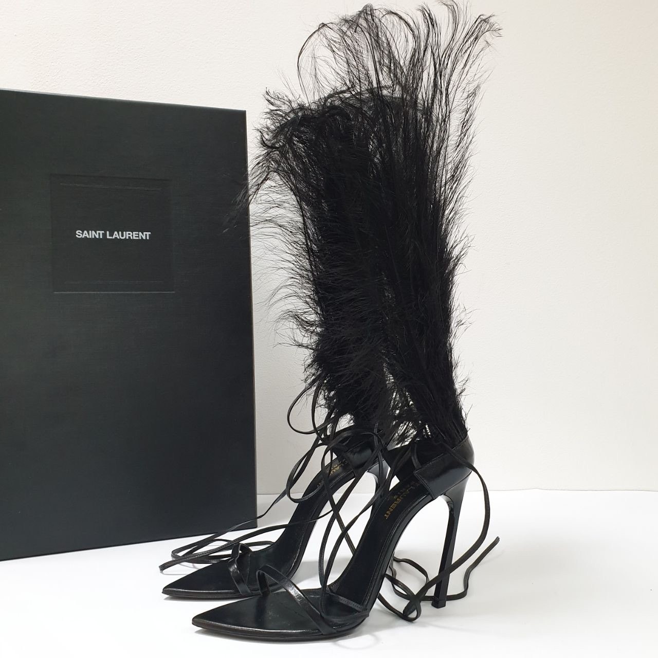 Sandali alla caviglia SAINT LAURENT Talitha in pelle di cristallo taglia 38