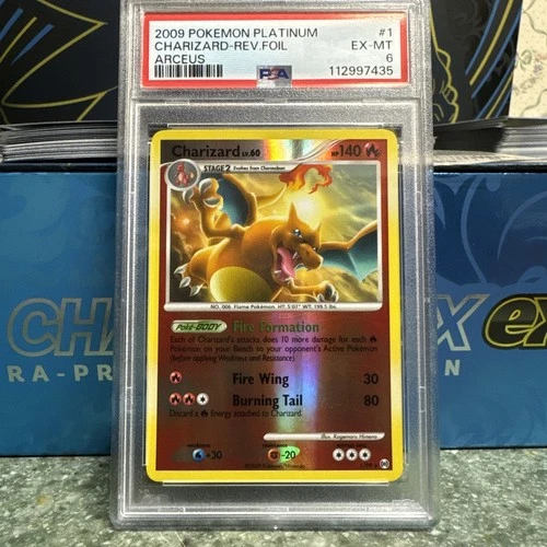 CHARIZARD #1 REVERSE HOLO FOIL 2009 POKEMON PLATINUM ARCEUS PSA 6