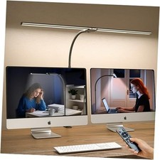 Desk Lamp Home Office, Led Desk Lamp with Clamp, 15W Dual Screen Computer Black