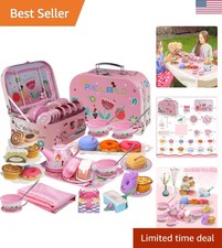 Tea Party Set for Little Girls, Princess Tea Time Toy Including Dessert,Cooki...