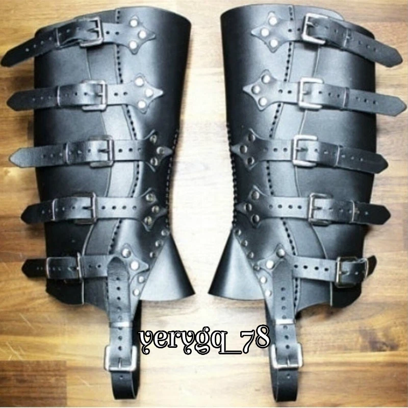 Caballero pirata de la Edad Media Vikingos Juegos con disfraces Bota Larga Zapato Cubierta Espinilleras Accesorios Foto 4 de 4