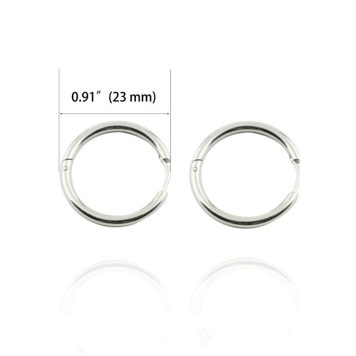 Vintage Stainless Steel Hoop Earrings Cartilage Lip Piercing Nose Ring Hoop 18G - Picture 5 of 19