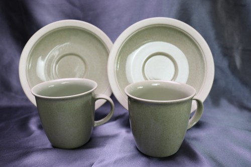 Mikasa China MESA VERDE CF401 Two Cups & Saucers Sets Green Stoneware - Picture 6 of 7