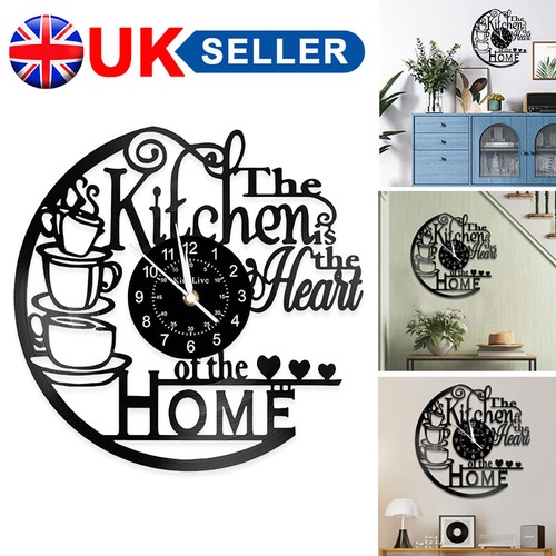 Elegant Vinyl Record Kitchen Wall Clock Home Abstract Art Decoration Gifts UK - Picture 10 of 10