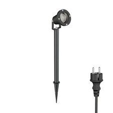 Projecteur de jardin LED DUK noir avec piquet de terre et socle de 40 cm pour