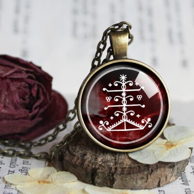 Ogou Feray Voodoo Veve Simbolo Sigillo Collana Con Ciondolo In Acciaio Inossidabile Vodou Lwa Loa Occulto Amuleto Collana A Catena Gioielli N8425S02 - Foto 14