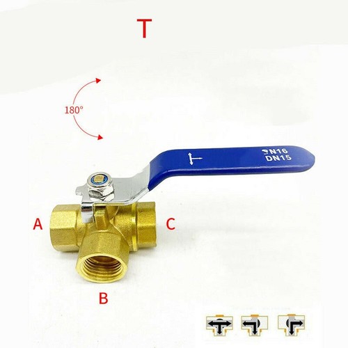 3-Way Brass Ball Valve L/T Bore Valve Fixed Brass Ball Valve For Water Oil Gas - Picture 13 of 94