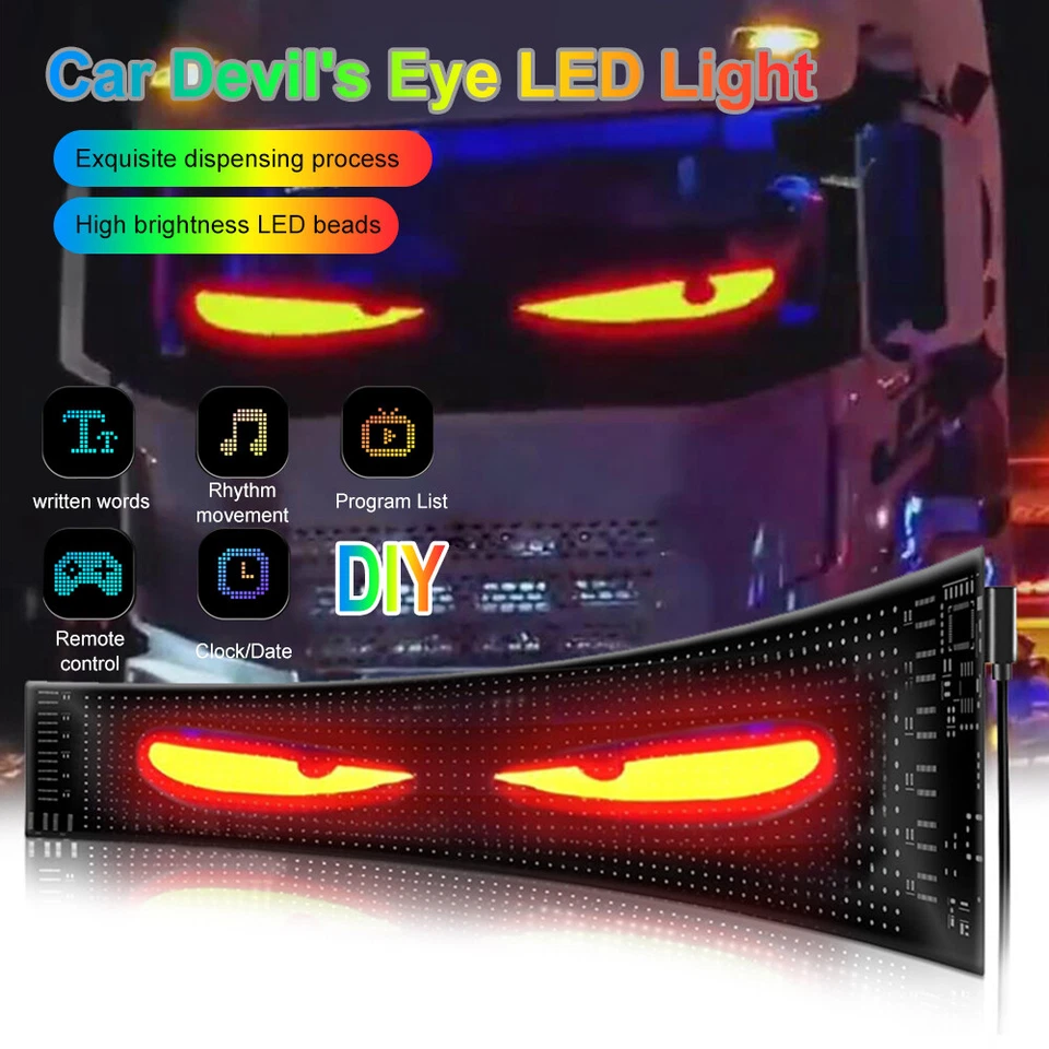 USB LED Car Flexible Sign Scrolling Message Display Screen APP Programmable RGB - Image 2 of 4