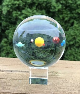 Amlong Crystal Solar System Crystal Ball With Crystal Stand