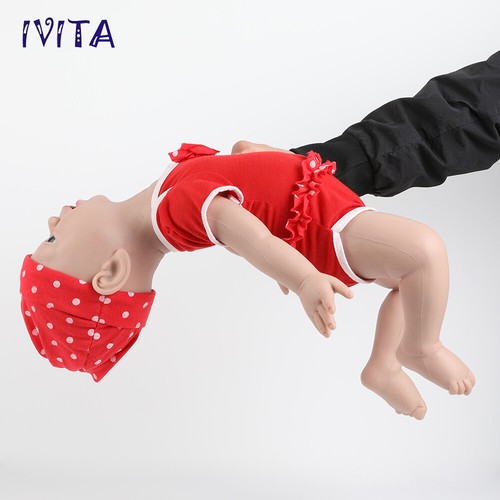 IVITA 21"" Massives Silikon Reborn Baby Mädchen handgefertigte Schlappen Silikonpuppe Säugling - Bild 4 von 12
