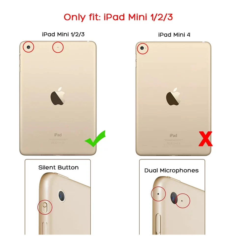 Funda rígida resistente a prueba de golpes para Apple iPad Mini 3ª/2ª/1ª generación Foto 2 de 4