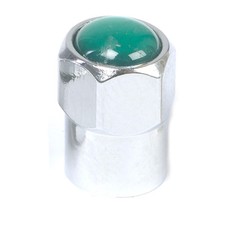 100 Chrome Tpms Valve Stem Caps N2 Nitrogen Green Insert