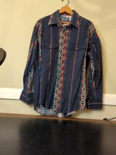 Vintage Wrangler Shirt WOMENS Pearl Snap Made USA Western Size Unknown See Pics