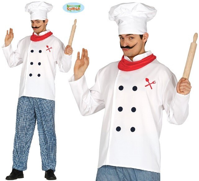 Adult Chef Fancy Dress Costume Mens Cook Outfit fg eBay