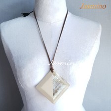 Lozenge Buffalo Horn Lacquer Pendant, Vintage Jewelry, Charming Unique Gift, 856