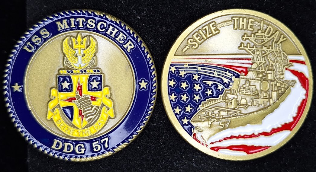DDG-57 USS MITSCHER Navy Challenge Coin Seize the Day