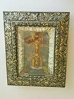 Antique Religious Frame Crucifix Shadow Box c.1877 THY KINGDOM COME Christian — photo 1