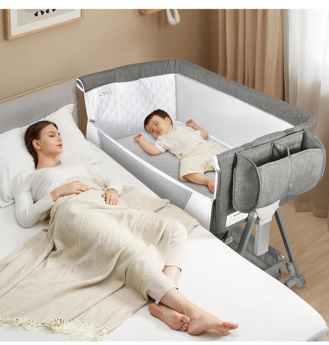 Baby Bassinet, Bedside Sleeper for Baby, 7 Height Adjustable Bedside Bassinet...