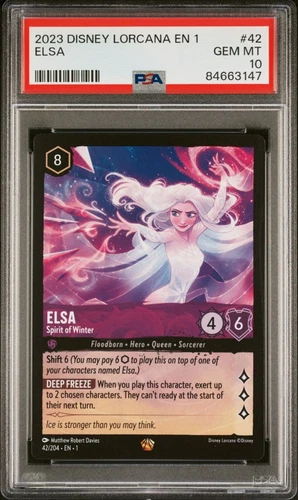 Disney Lorcana Elsa Spirit Of Winter Legendary 42/204 PSA 10