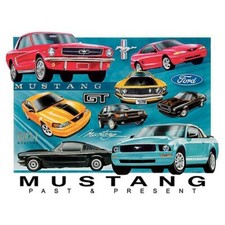 Mustang Chronology Tin Sign - 16"W x 12-1/2"H, Made in USA #DE-1272