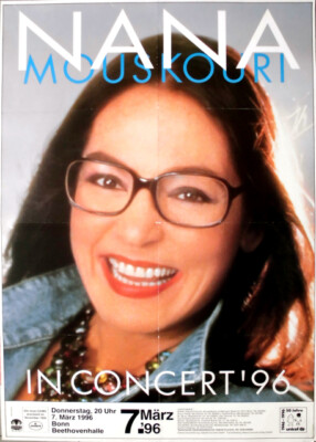 NANA MOUSKOURI  - 1996 - Live In Concert Tour - Poster - Bonn