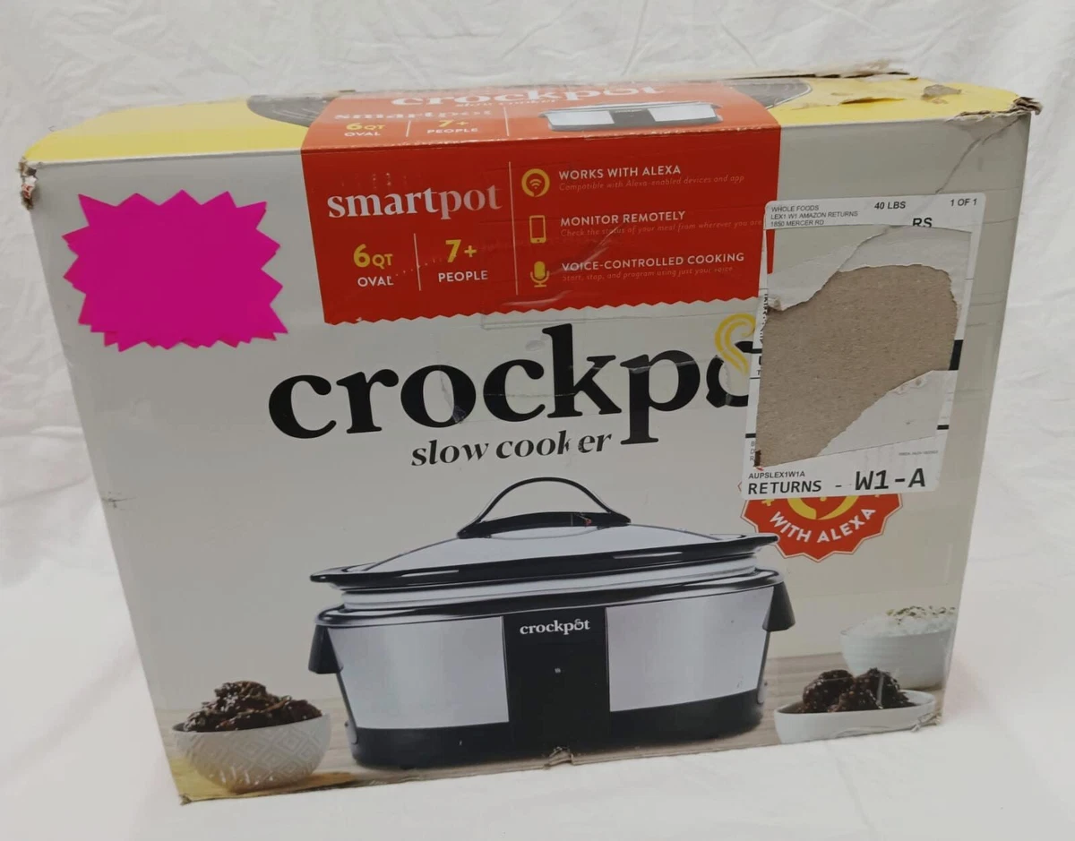 Crock Pot 6 Quart Slow Cooker works with Alexa, Programmable Crock Pot