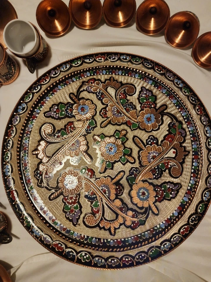 Juego de café turco, juego de café turco de cobre hecho a mano, taza de café espresso, juego de 6 Foto 3 de 4