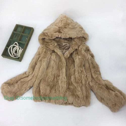 OFF WHITE Cappotto invernale donna vera pelliccia di coniglio rax giacca corta cappotto con cappuccio outwear taglia